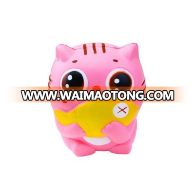 Cute Jumbo Slow Rising Pink Cat Cream Scented Squishy Squeeze Stress Ball