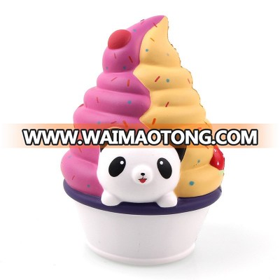 Slow Rising Jumbo Squishy Cute Panda Ice Cream PU Stress Ball Decompression Toy